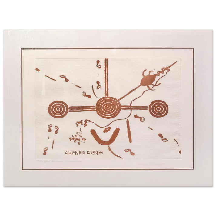 Clifford Possum Tjapaltjarri - Ngarlu, Love Story - 1994  75x100 cm / 30x40inches Fine Art Poster