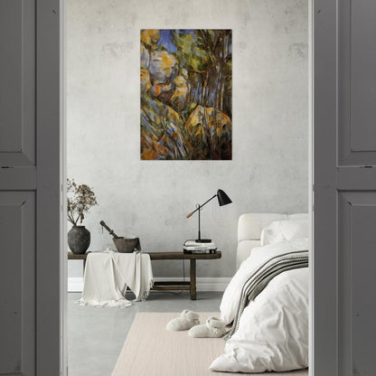 Rocks near the Caves below the Chateau Noir - Paul Cézanne Brushed Aluminum Print - 70x100 cm / 28x40 inches | Paul Cézanne Aluminum Print | Paul Cézanne Prints