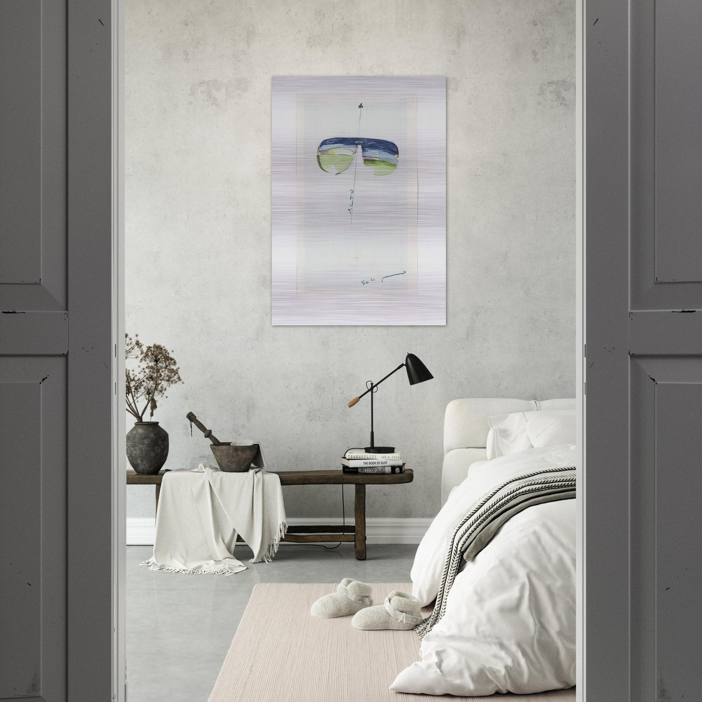 Untitled Glasses - 1973 - Mario Schifano Brushed Aluminum Print - 70x100 cm / 28x40 inches | Mario Schifano Aluminum Print | Mario Schifano Prints