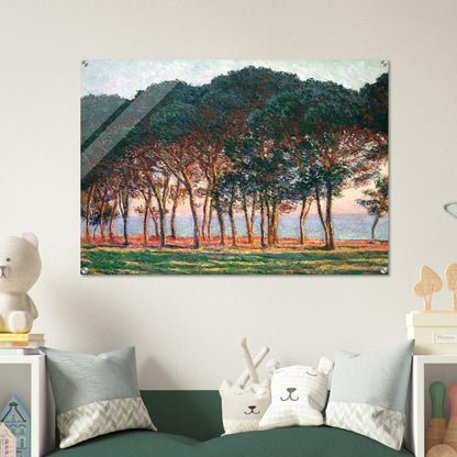 Under the Pine Trees at the End of the Day - claude monet Acrylic Print - 70x100 cm / 28x40″ inches