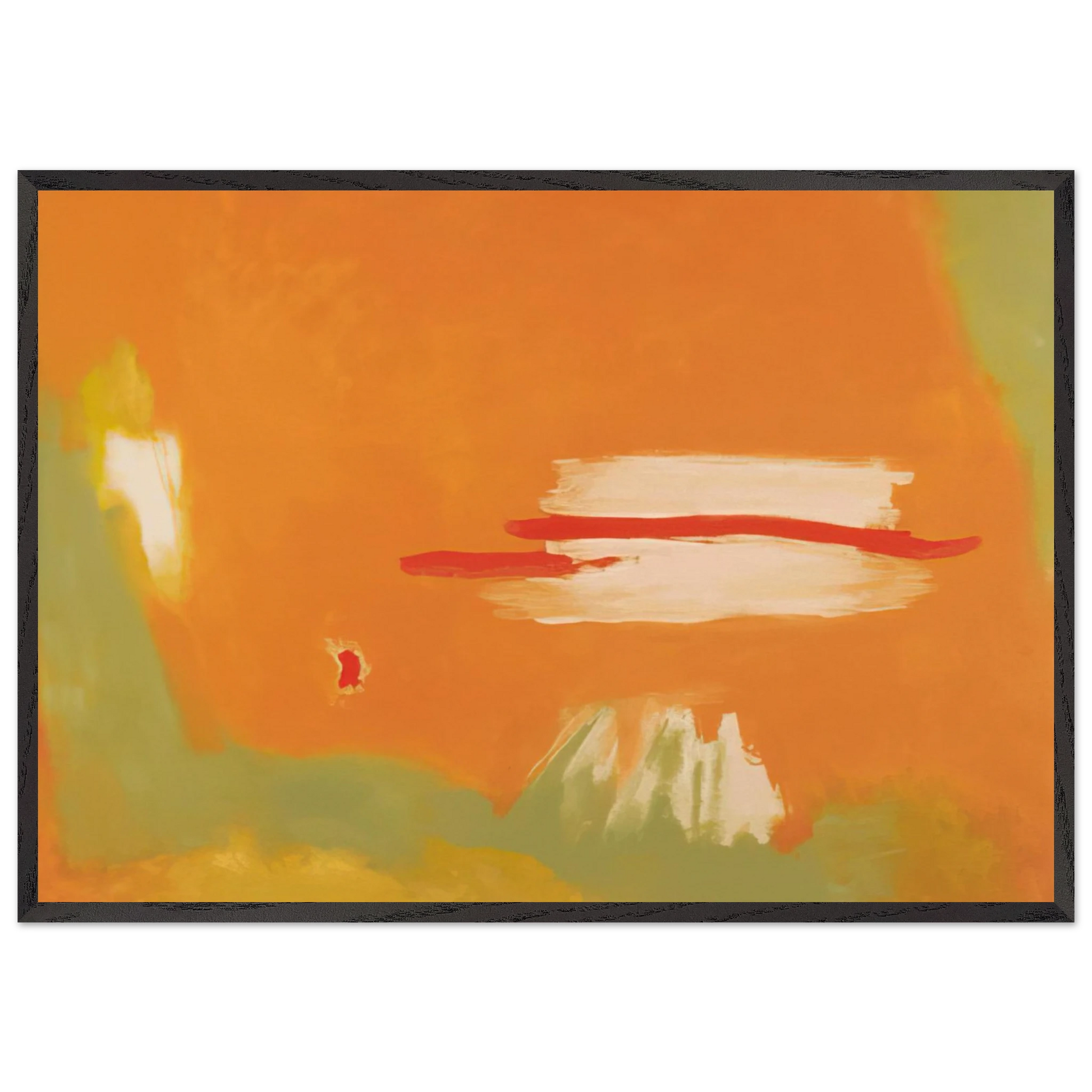 RED ACROSS 1996 - Esteban Vicente Framed Art Print – Black Wooden Frame - Default Title - -Framed Art Print