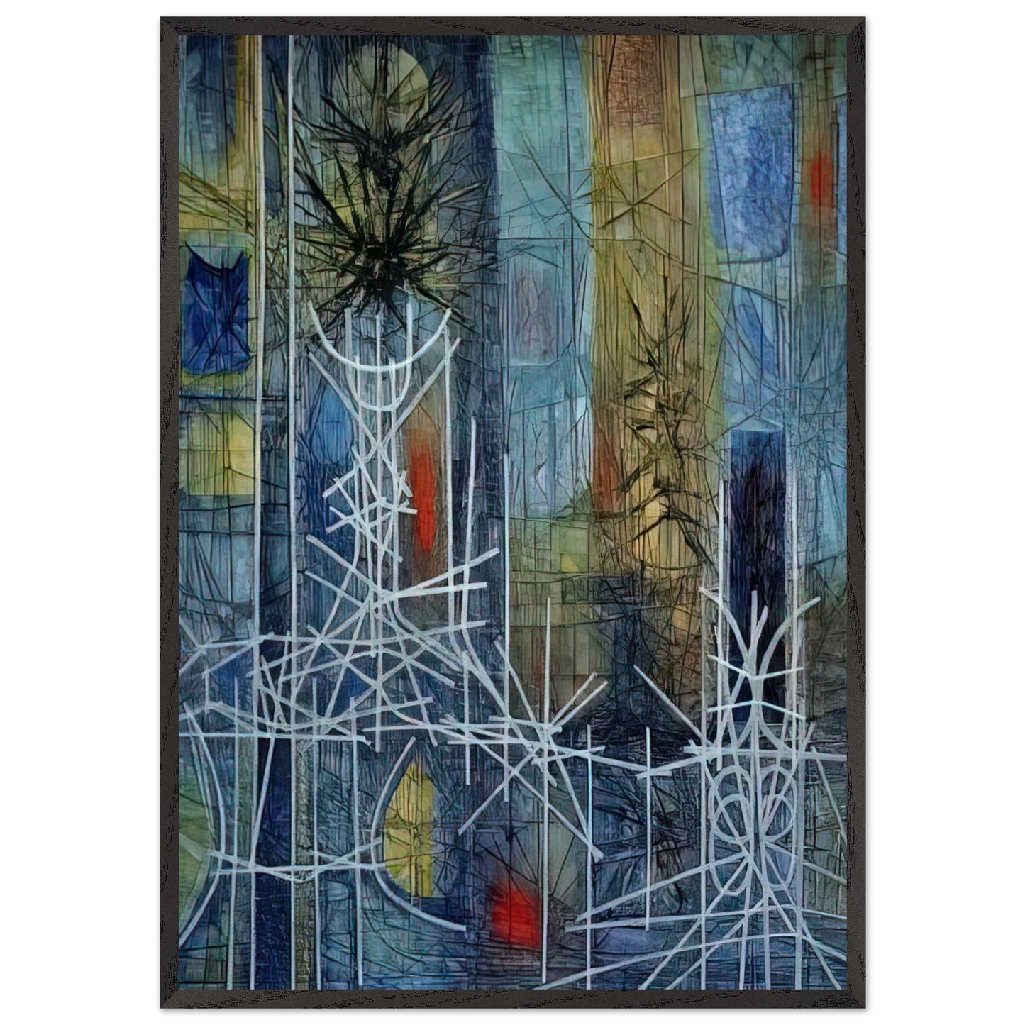 Recollections and Silence - 1962 - Jimmy Ernst Framed Art Print – Black Wooden Frame - Default Title - -Framed Art Print