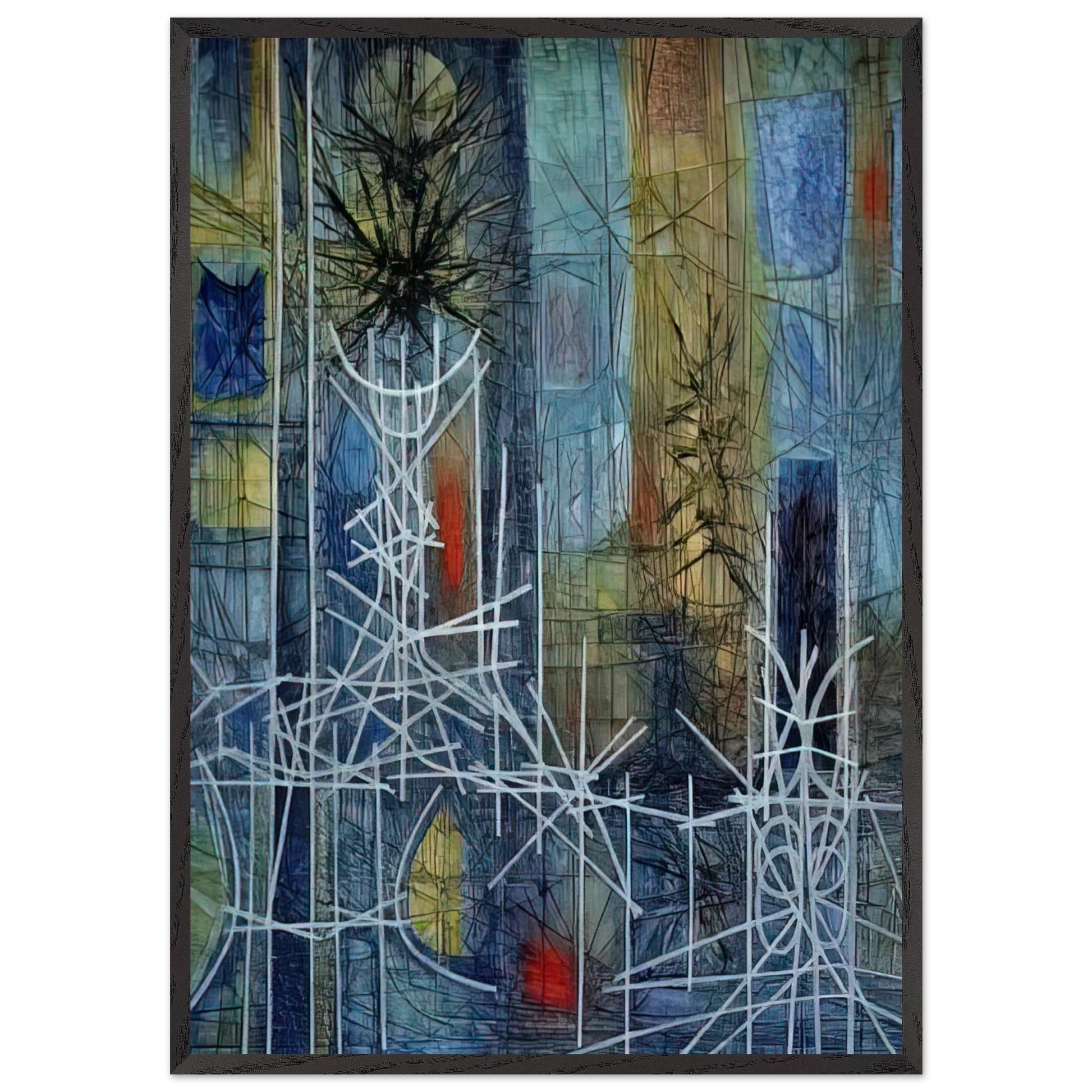 Recollections and Silence - 1962 - Jimmy Ernst Framed Art Print – Black Wooden Frame - Default Title - -Framed Art Print