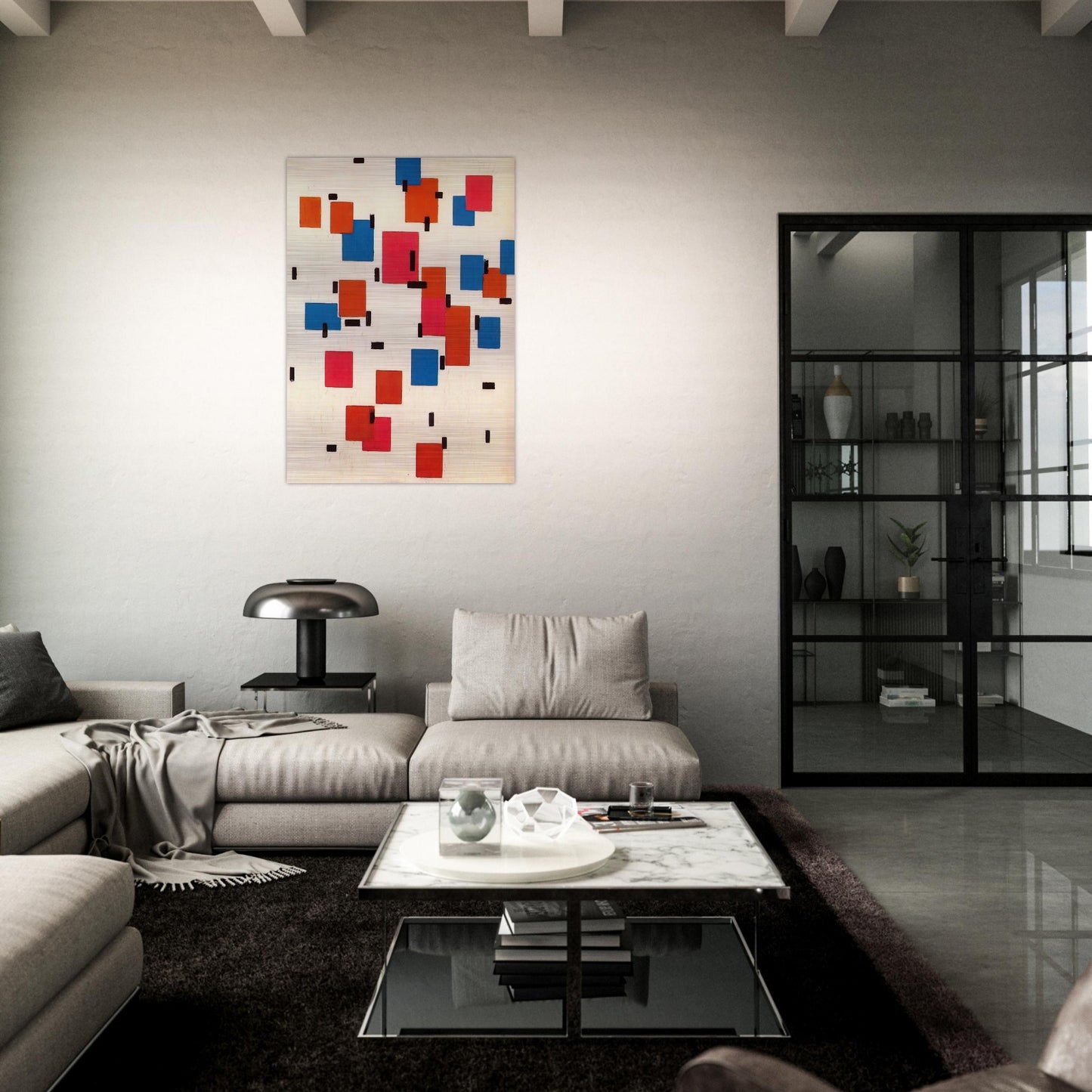 Composition in Color A - Piet Mondrian Brushed Aluminum Print - 70x100 cm / 28x40 inches | Piet Mondrian Aluminum Print | Piet Mondrian Prints