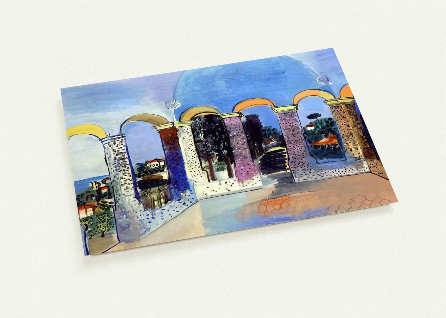 ARCADES AT VALLAURIS 1927 By Raoul Dufy Pack of 10 Post Cards | Raoul Dufy Post Cards | A6 (10.5 x 14.8 cm) - 4.1 x 5.8 inches