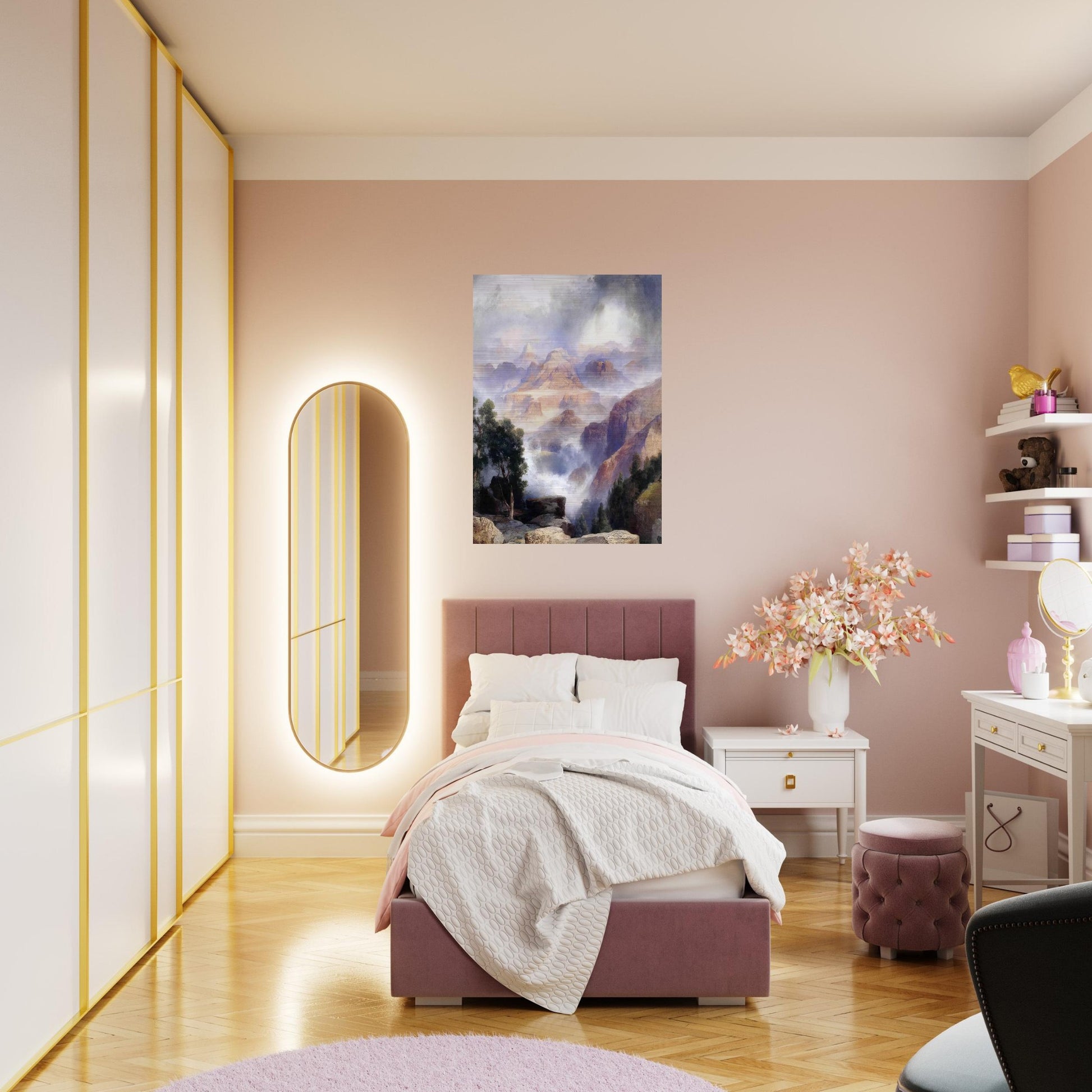 A Showery Day, Grand Canyon - Thomas Moran Brushed Aluminum Print - 70x100 cm / 28x40 inches | Thomas Moran Aluminum Print | Thomas Moran Prints