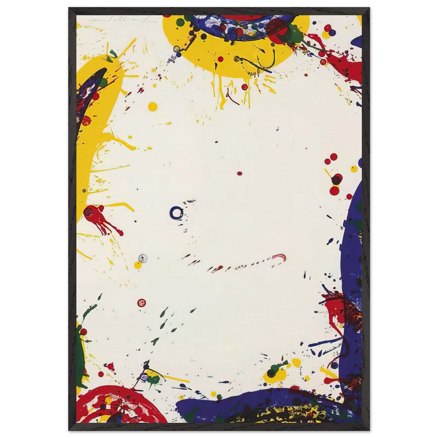 Upper Yellow II  Lembark L73  - Sam Francis Framed Art Print – Black Wooden Frame - Default Title - -Framed Art Print