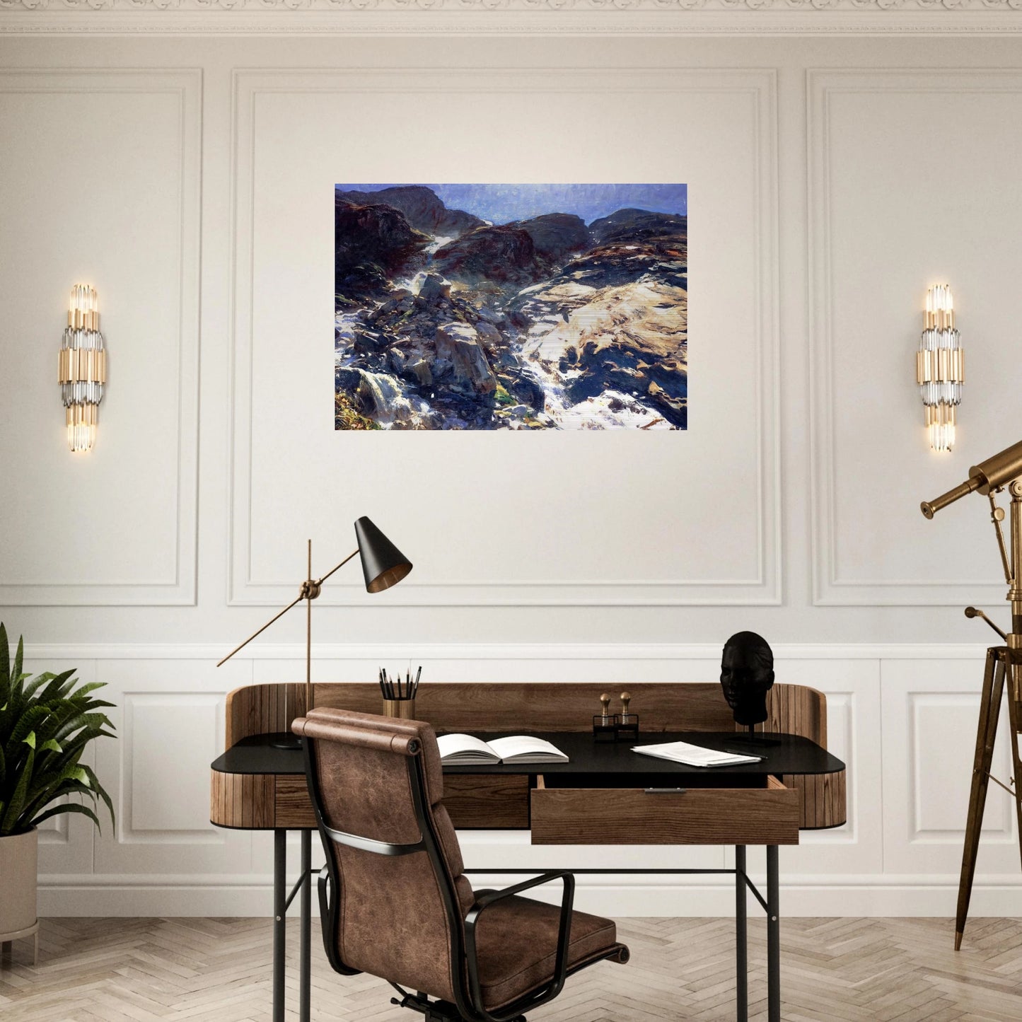 Glacier Streams - John Singer Sargent Brushed Aluminum Print - 70x100 cm / 28x40 inches | John Singer Sargent Aluminum Print | John Singer Sargent Prints