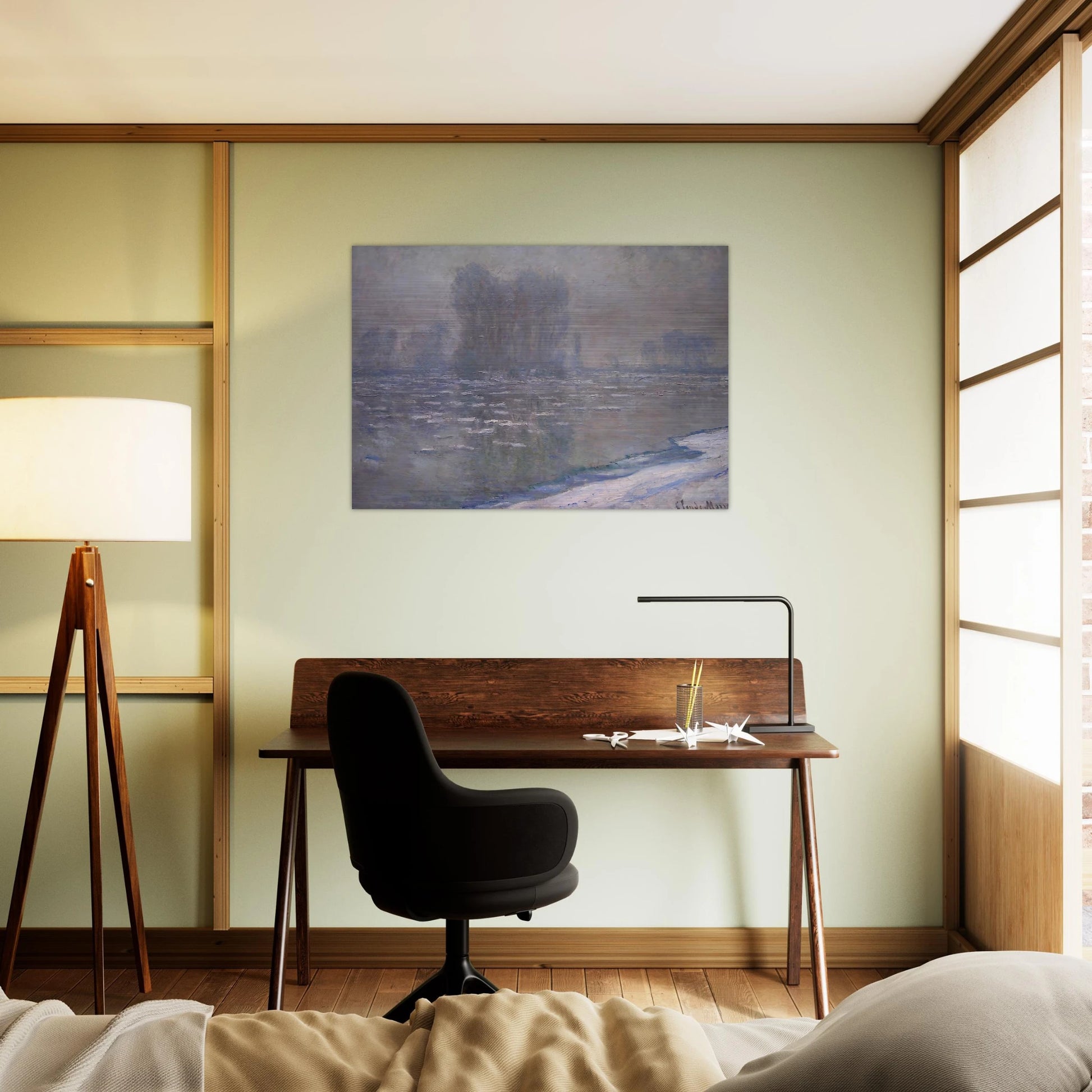 Ice Floes, Misty Morning - claude monet Brushed Aluminum Print - 70x100 cm / 28x40 inches | claude monet Aluminum Print | claude monet Prints