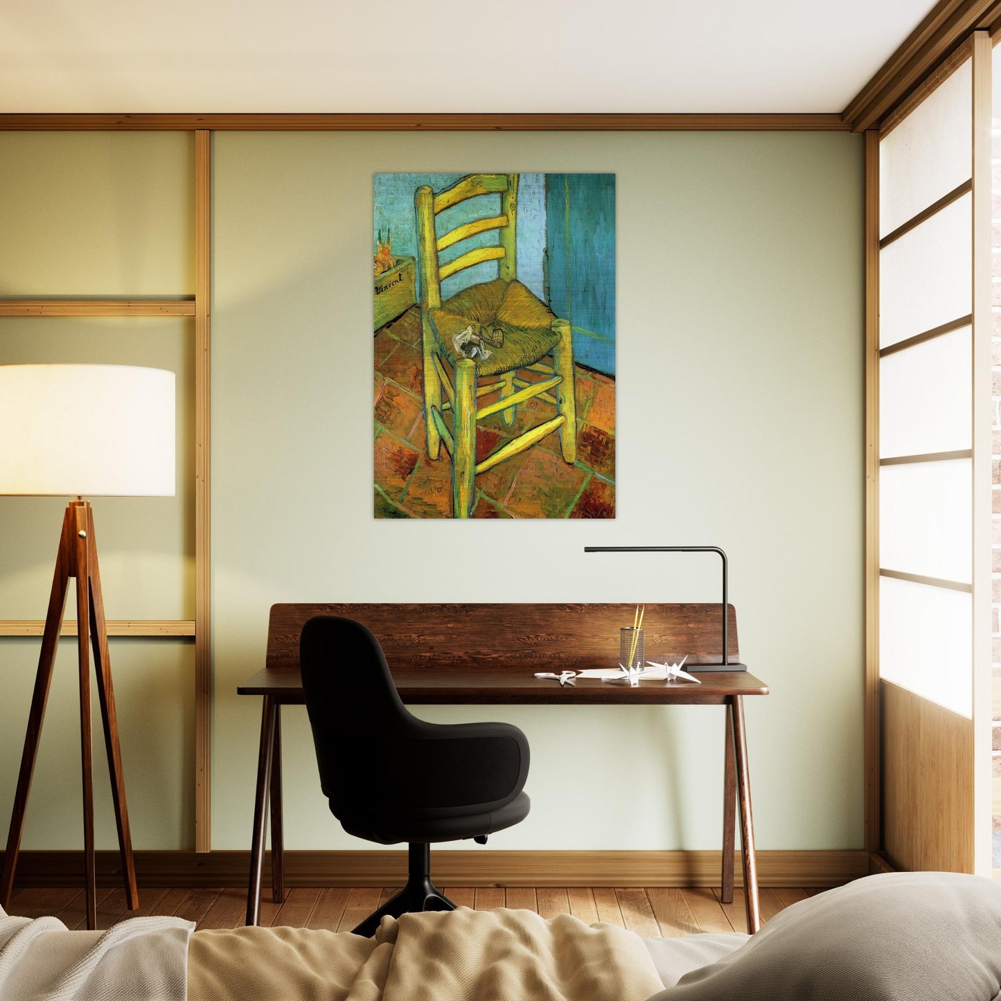 Van Gogh's Chair - Vincent van Gogh Brushed Aluminum Print - 70x100 cm / 28x40 inches | Vincent van Gogh Aluminum Print | Vincent van Gogh Prints