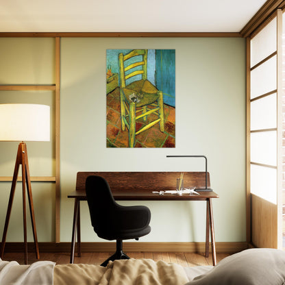 Van Gogh's Chair - Vincent van Gogh Brushed Aluminum Print - 70x100 cm / 28x40 inches | Vincent van Gogh Aluminum Print | Vincent van Gogh Prints