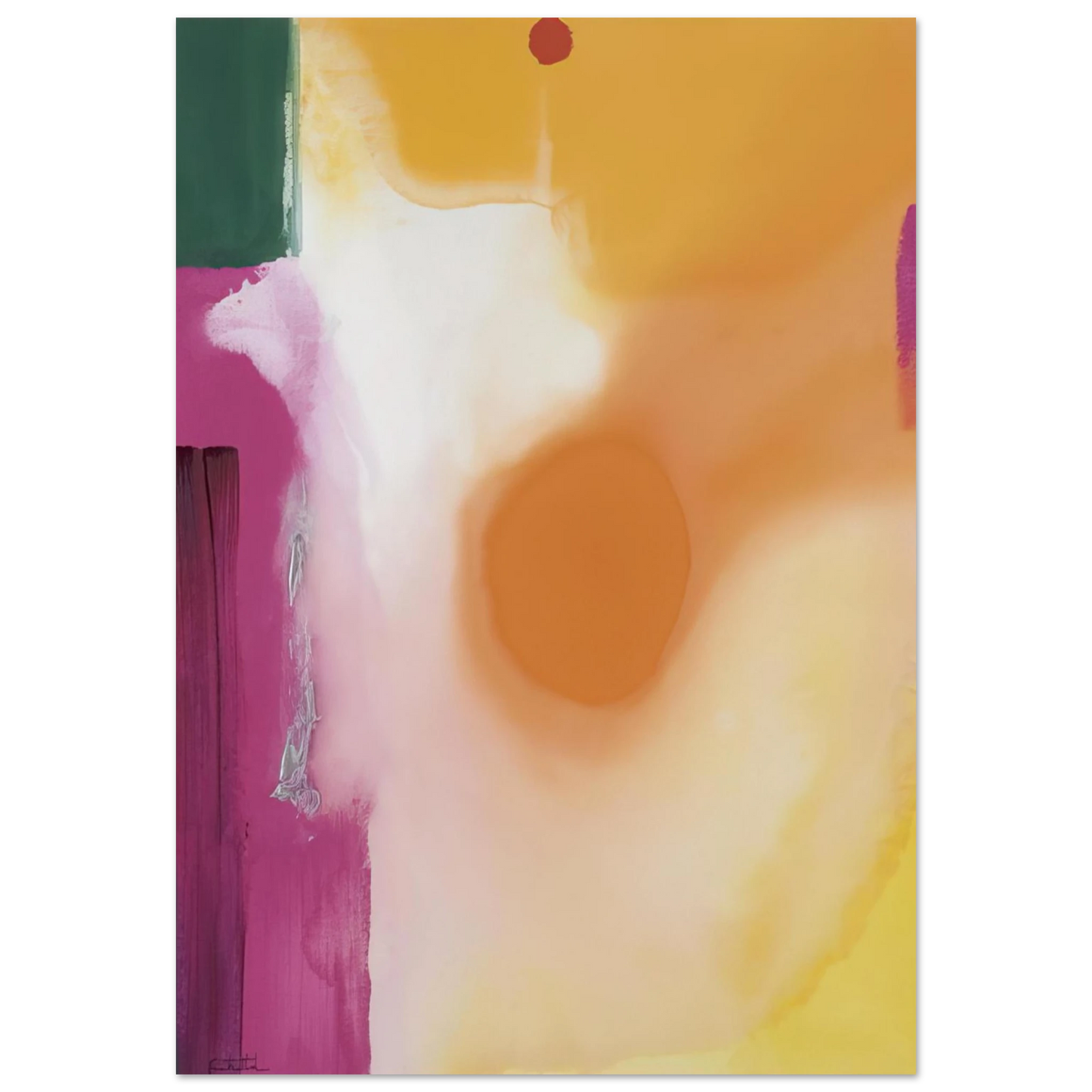 Helen Frankenthaler - Bullseye - 1989 Wall art - A2 (42 x 59.4  cm) - Premium Wooden Framed Poster With Fine Art Paper - Wood frame