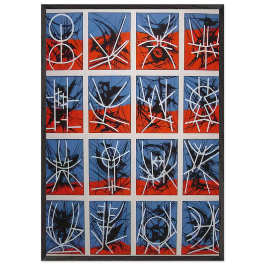 Hieroglyphics - 1969 - Jimmy Ernst Framed Art Print – Black Wooden Frame - Default Title - -Framed Art Print