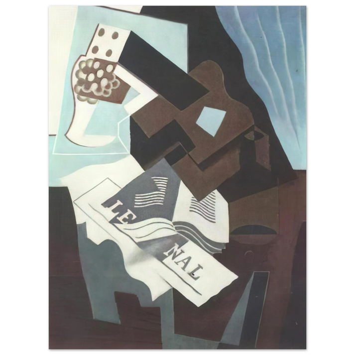Juan Gris - STILL LIFE WITH GUITAR BOOK AND NEWSPAPER  75x100 cm / 30x40inches Fine Art Poster