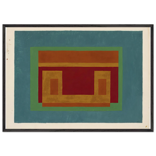 VARIANT ADOBE 1947 - Josef Albers Framed Art Print – Black Wooden Frame - Default Title - -Framed Art Print