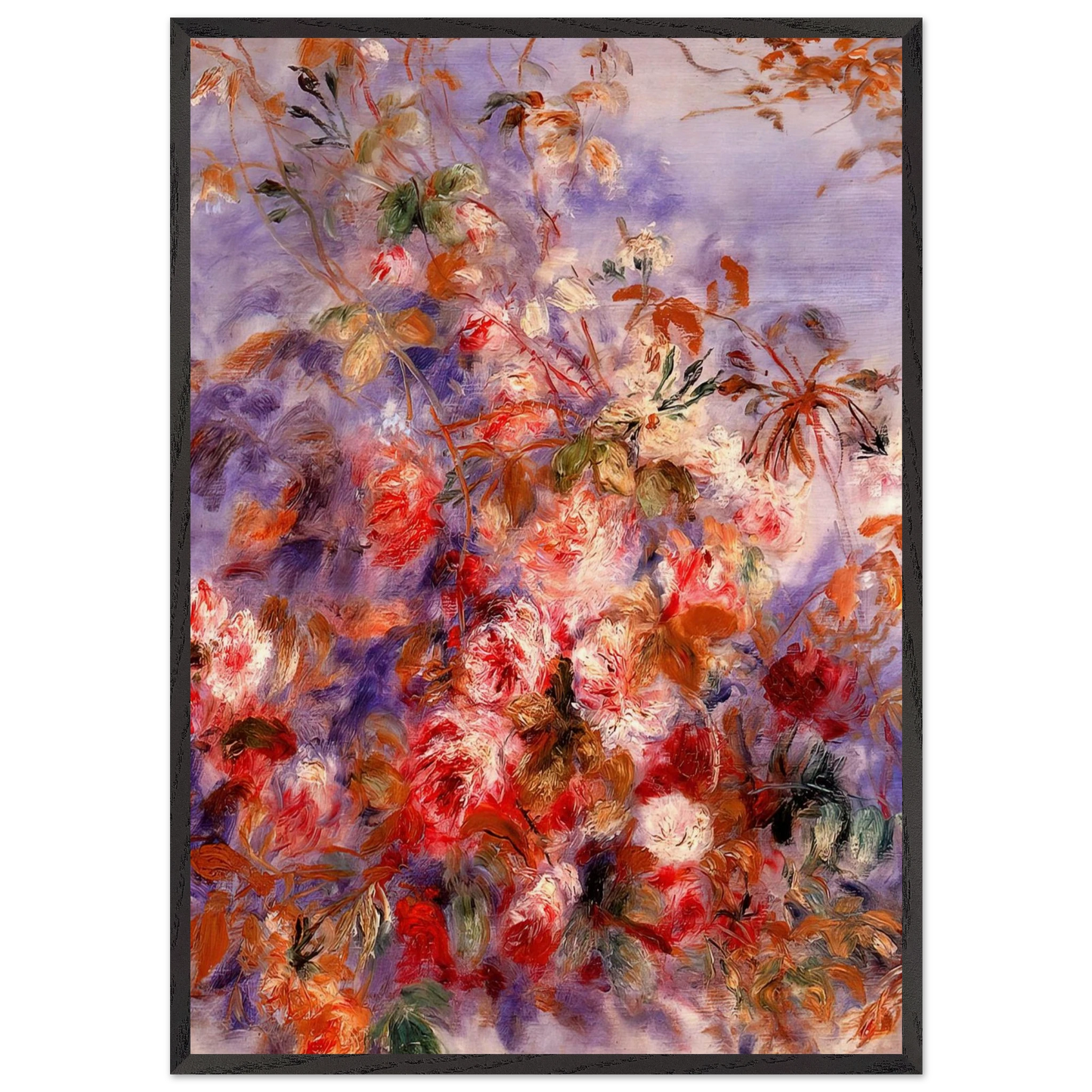 Roses By The Window - Pierre-Auguste Renoir Framed Art Print – Black Wooden Frame - Default Title - -Framed Art Print