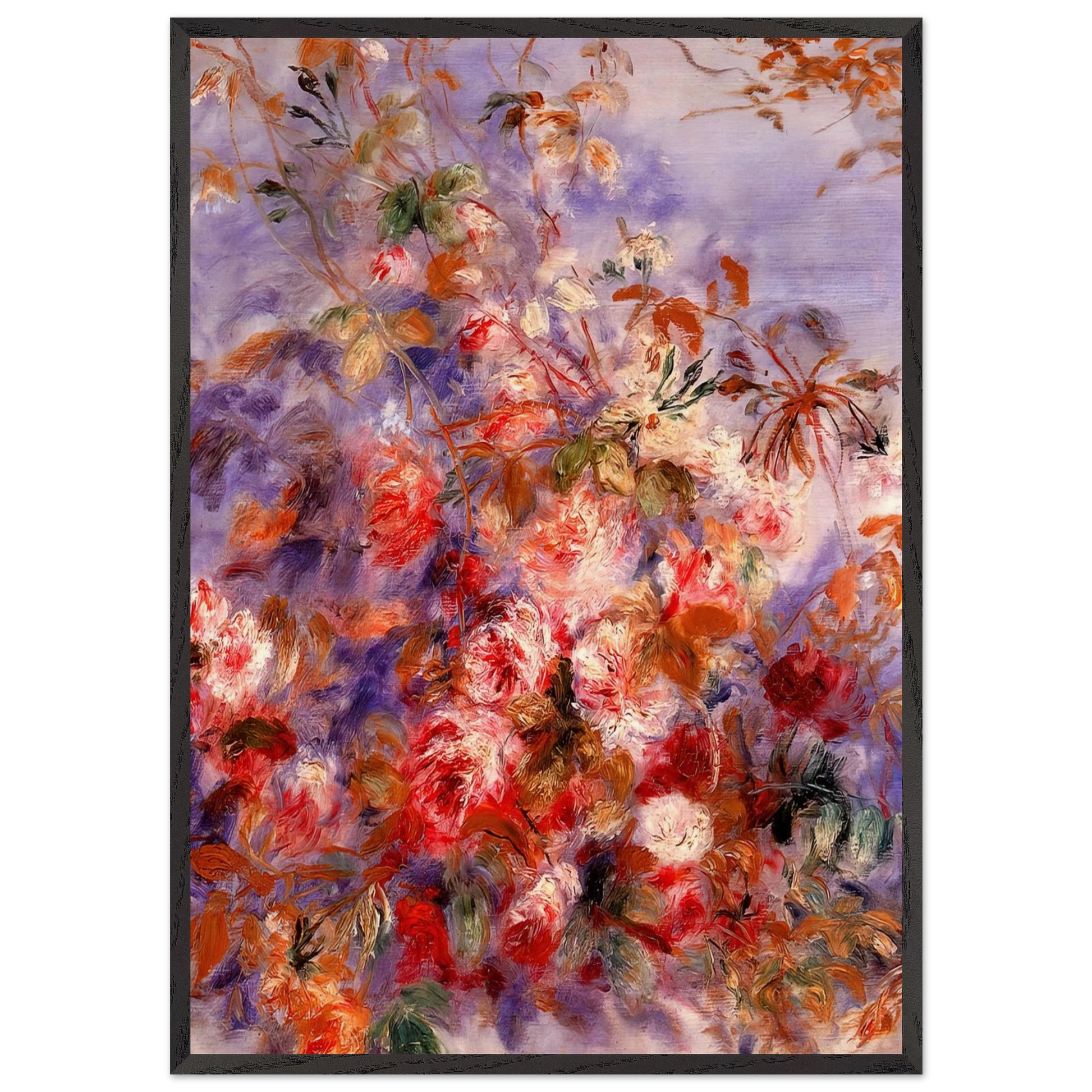 Roses By The Window - Pierre-Auguste Renoir Framed Art Print – Black Wooden Frame - Default Title - -Framed Art Print