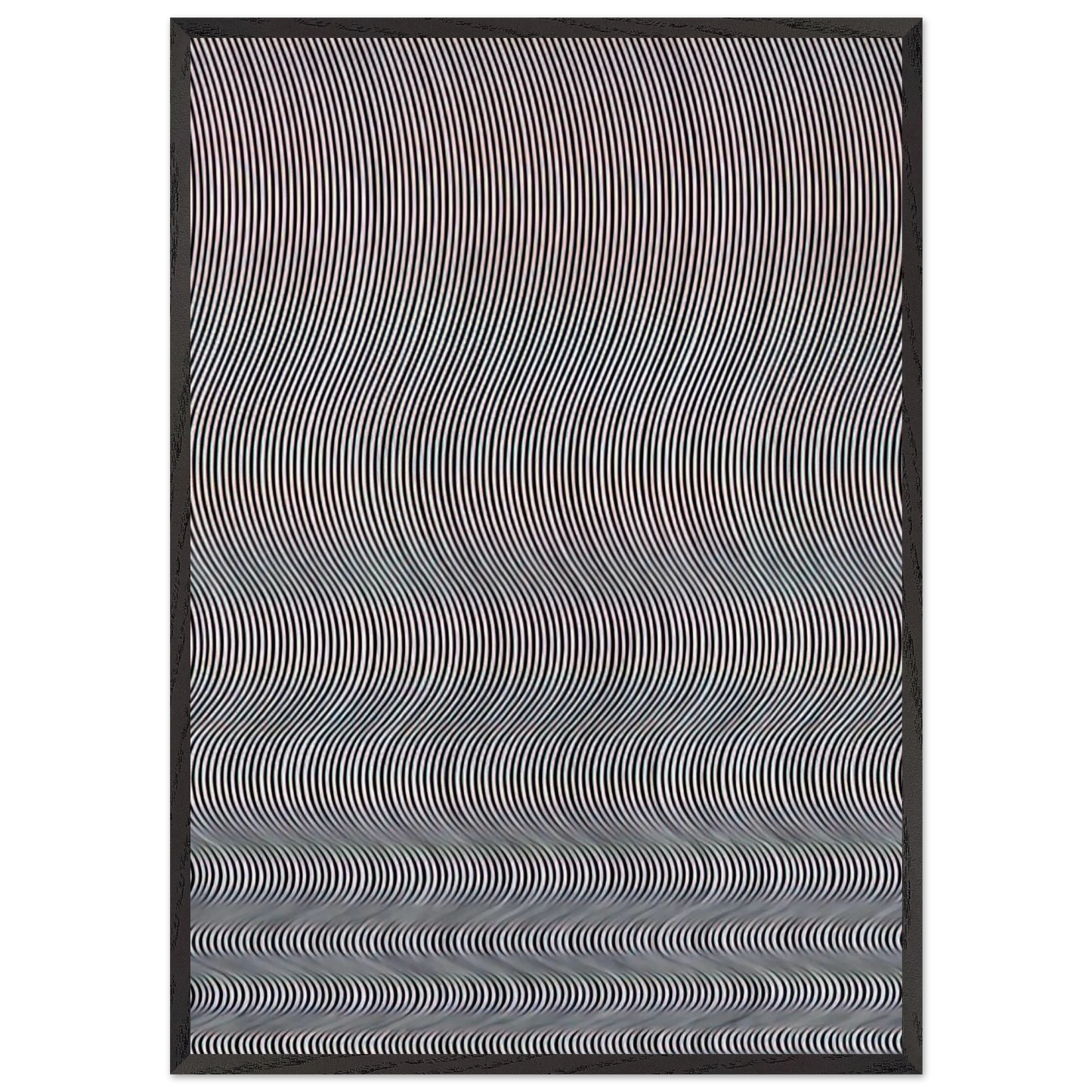 FALL 1963 - Bridget Riley Framed Art Print – Black Wooden Frame - Default Title - -Framed Art Print
