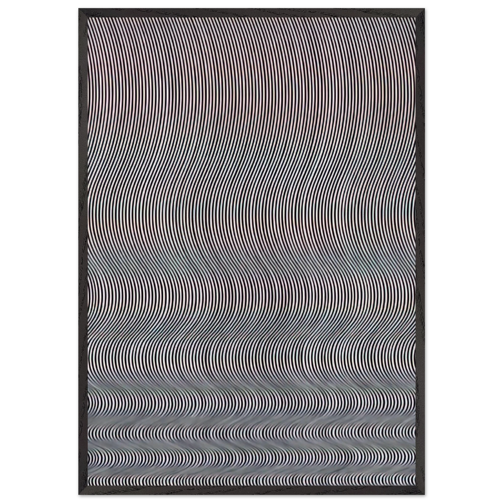 FALL 1963 - Bridget Riley Framed Art Print – Black Wooden Frame - Default Title - -Framed Art Print