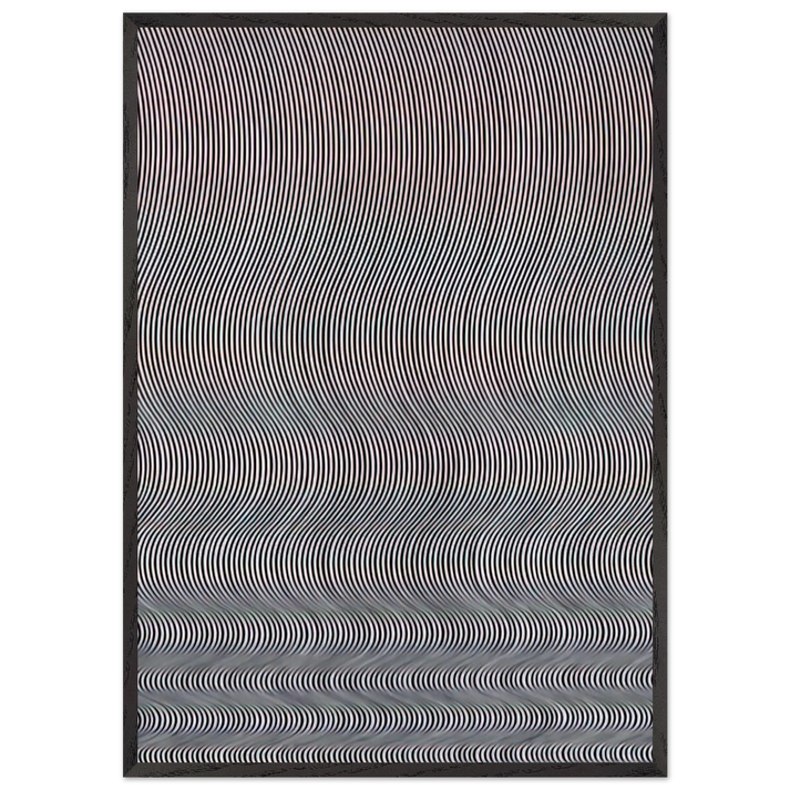 FALL 1963 - Bridget Riley 70x100 cm / 28x40 inches Framed Art Print – Black Wooden Frame
