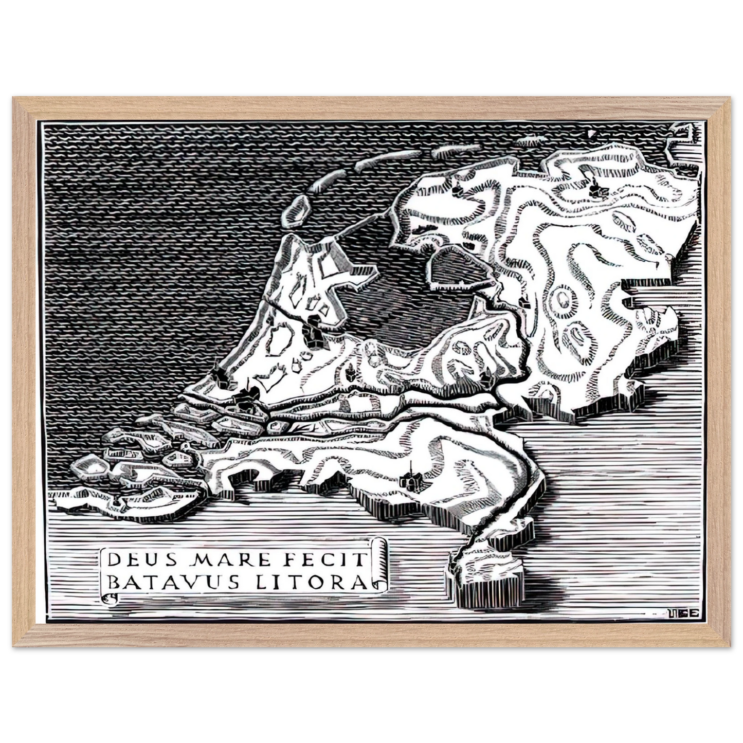 MC Escher - ESCHER (28) Wall Art - 21x29.7 cm / 8x12" - Premium Wooden Framed Poster With Fine Art Paper - Black frame