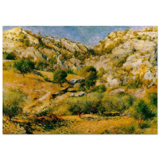 Rocky Craggs at l'Estaque - Pierre-Auguste Renoir Brushed Aluminum Print - 70x100 cm / 28x40 inches | Pierre-Auguste Renoir Aluminum Print | Pierre-Auguste Renoir Prints