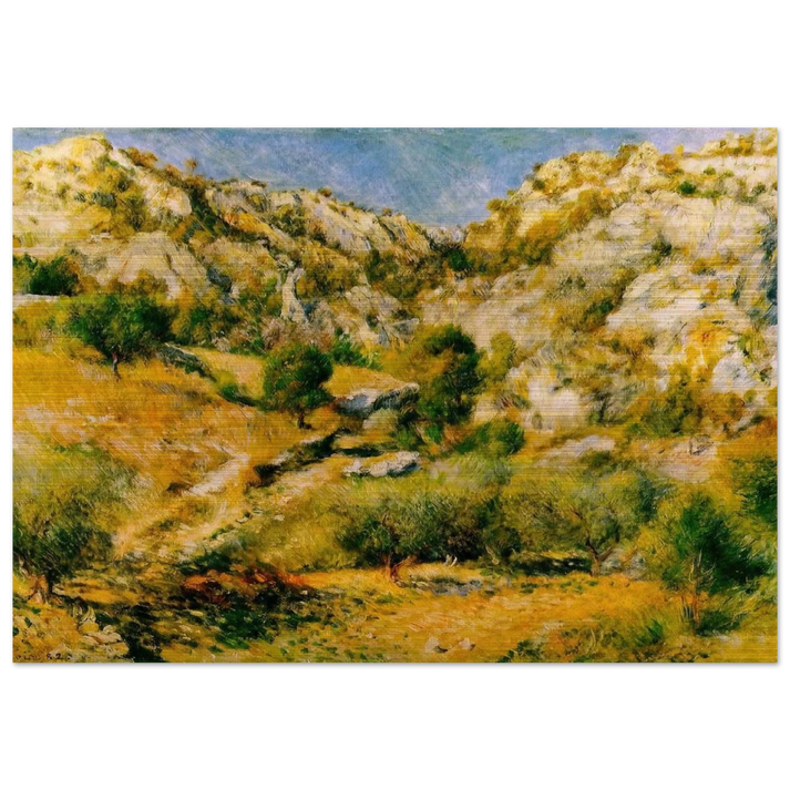 Rocky Craggs at l'Estaque - Pierre-Auguste Renoir Brushed Aluminum Print - 70x100 cm / 28x40 inches | Pierre-Auguste Renoir Aluminum Print | Pierre-Auguste Renoir Prints