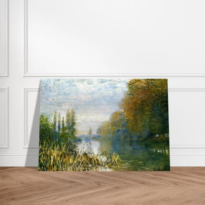 The Banks of The Seine in Autumn - claude monet Brushed Aluminum Print - 70x100 cm / 28x40 inches | claude monet Aluminum Print | claude monet Prints