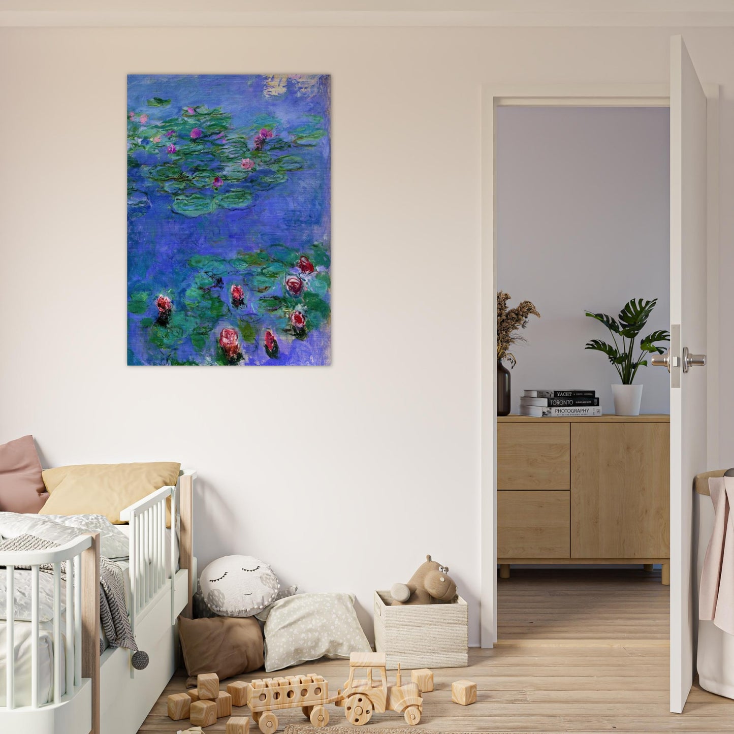 Water Lilies Red - claude monet Brushed Aluminum Print - 70x100 cm / 28x40 inches | claude monet Aluminum Print | claude monet Prints