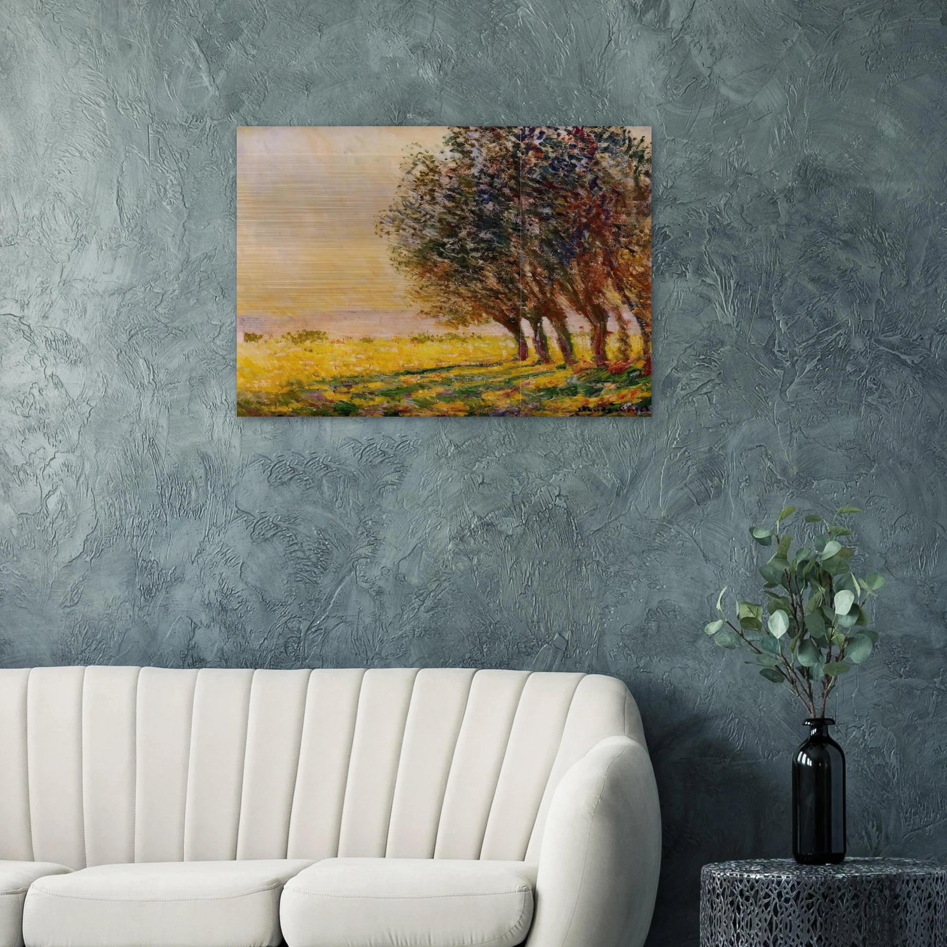 Willows at Sunset - claude monet Brushed Aluminum Print - 70x100 cm / 28x40 inches | claude monet Aluminum Print | claude monet Prints
