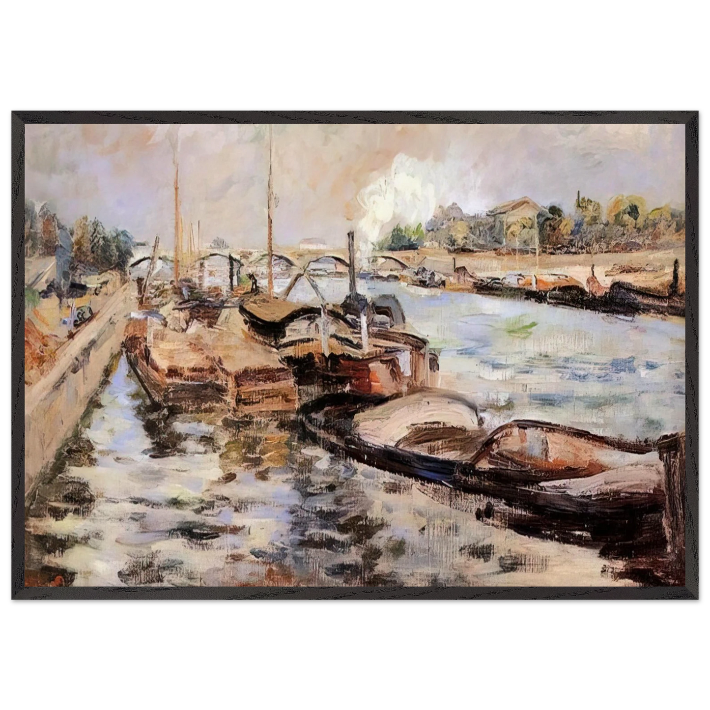 The Seine - 1867 - Armand Guillaumin Framed Art Print – Black Wooden Frame - Default Title - -Framed Art Print