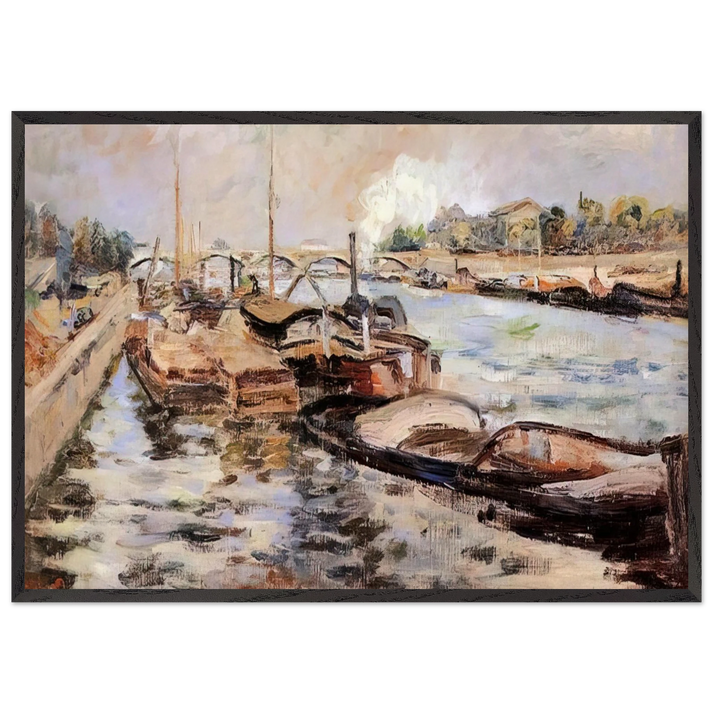 The Seine - 1867 - Armand Guillaumin 70x100 cm / 28x40 inches Framed Art Print – Black Wooden Frame