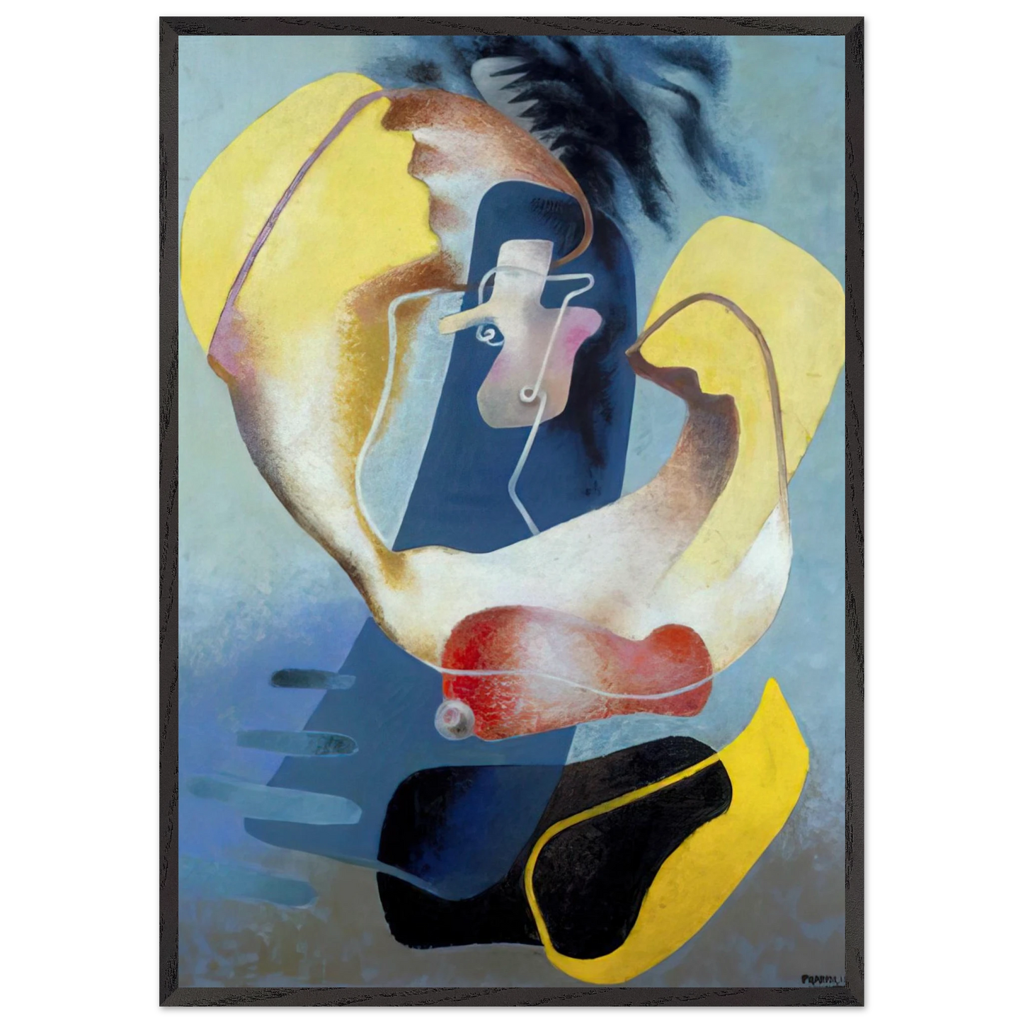 FIGURA NELLO SPAZIO I 1937 - Enrico Prampolini Framed Art Print – Black Wooden Frame - Default Title - -Framed Art Print