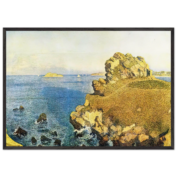 THE POINTE DE PER KIRIDEC AT ROSCOFF - Theo van Rysselberghe 70x100 cm / 28x40 inches Framed Art Print – Black Wooden Frame
