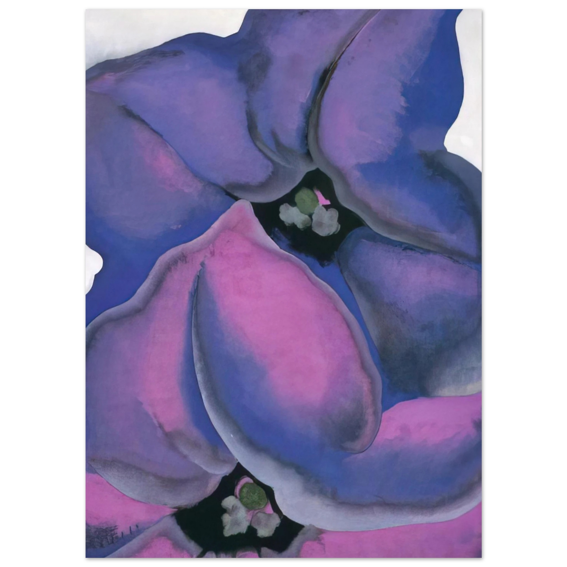 Georgia O'Keeffe - Purple Petunias Fine Art Poster - 40x60 cm / 16x24 inches