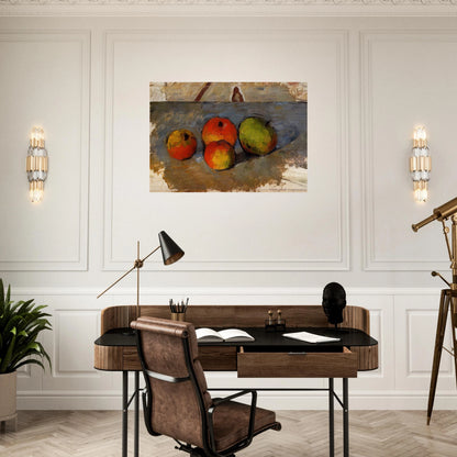 Four Apples - Paul Cézanne Brushed Aluminum Print - 70x100 cm / 28x40 inches | Paul Cézanne Aluminum Print | Paul Cézanne Prints