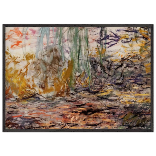 Water Lilies left half - claude monet Framed Art Print – Black Wooden Frame - Default Title - -Framed Art Print