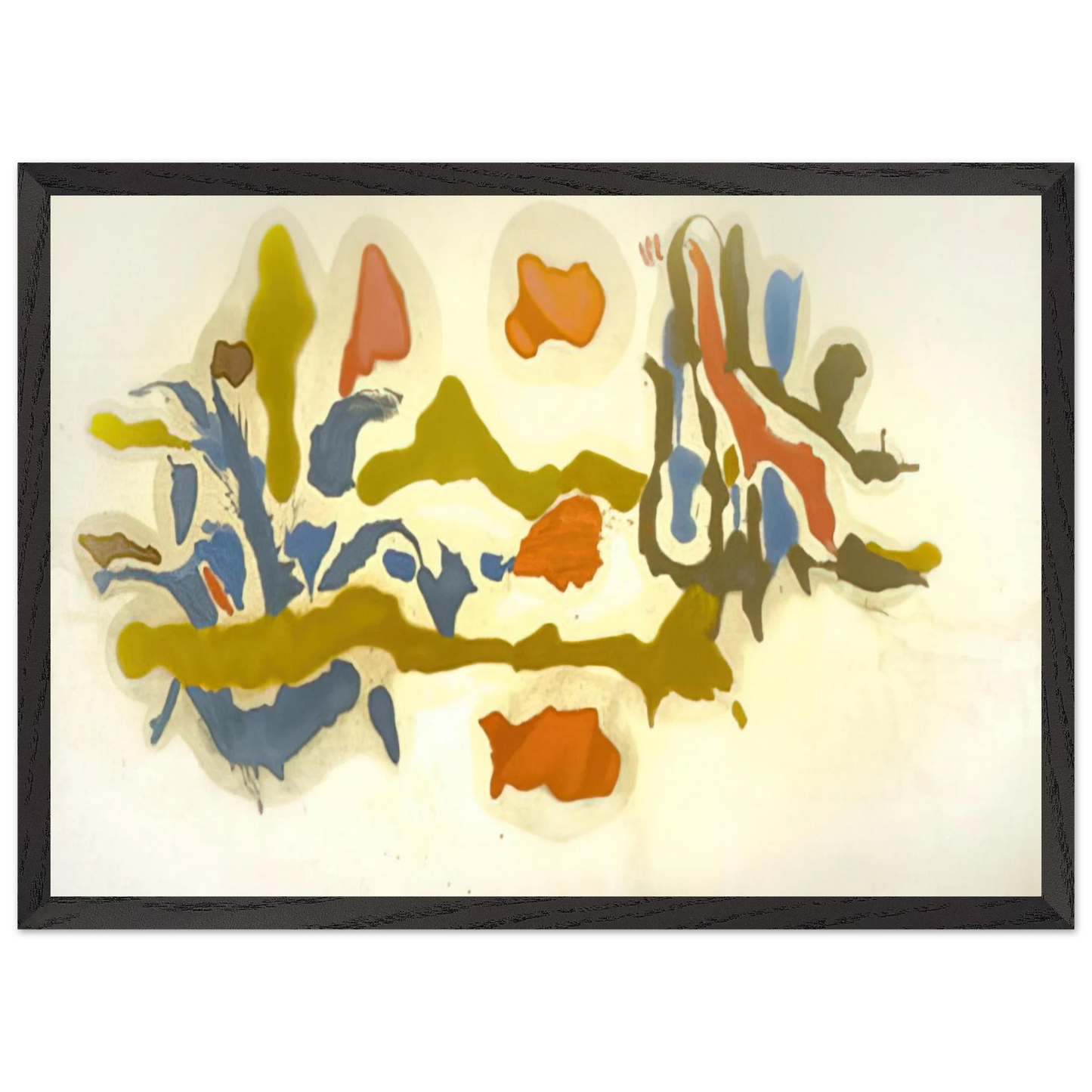 Helen Frankenthaler - Seascape with Dunes - 1962 Wall art - 45x60 cm / 18x24 inches - Premium Wooden Framed Poster With Fine Art Paper - White frame