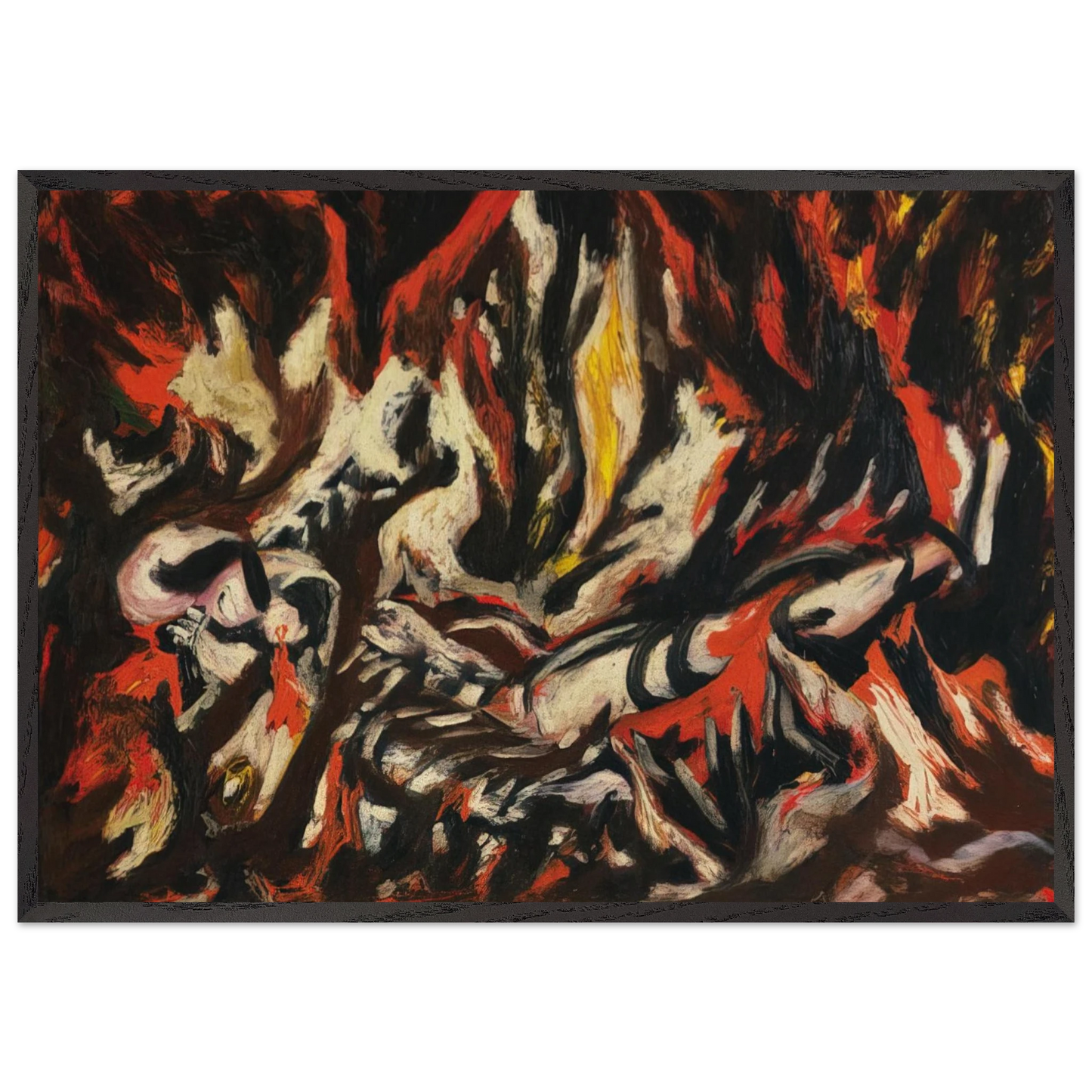 THE FLAME 1938 - Jackson Pollock Framed Art Print – Black Wooden Frame - Default Title - -Framed Art Print