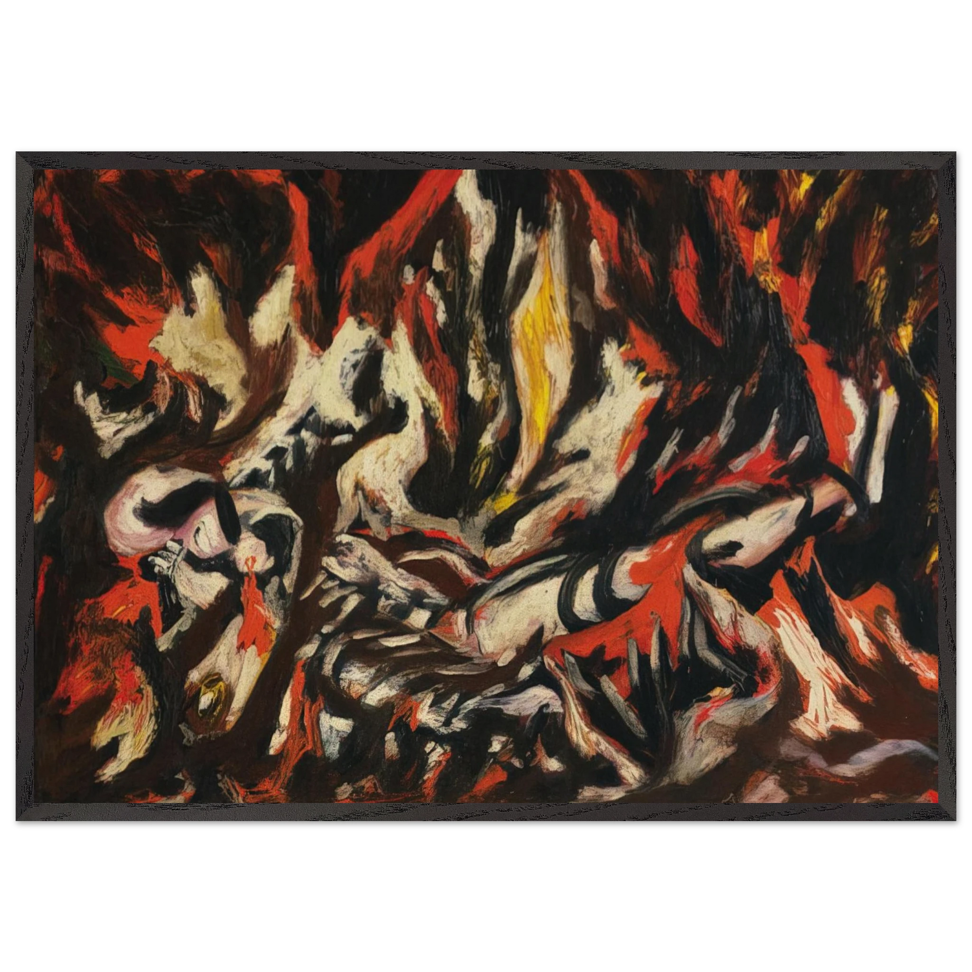 THE FLAME 1938 - Jackson Pollock Framed Art Print – Black Wooden Frame - Default Title - -Framed Art Print