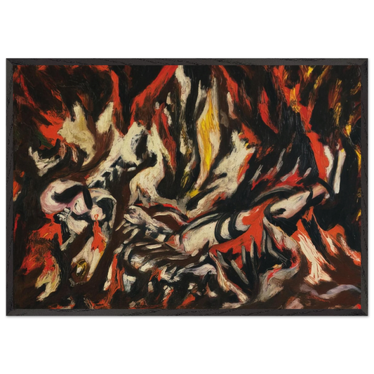 THE FLAME 1938 - Jackson Pollock Framed Art Print – Black Wooden Frame - Default Title - -Framed Art Print
