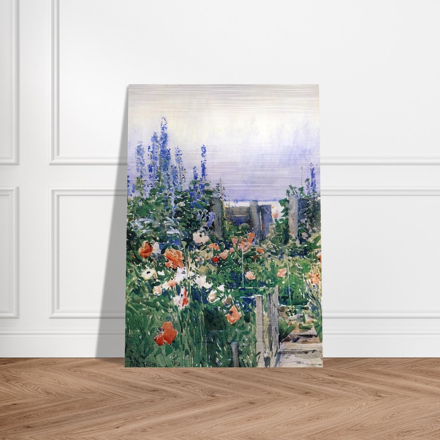 Home of the Hummingbird - Childe Hassam Brushed Aluminum Print - 70x100 cm / 28x40 inches | Childe Hassam Aluminum Print | Childe Hassam Prints