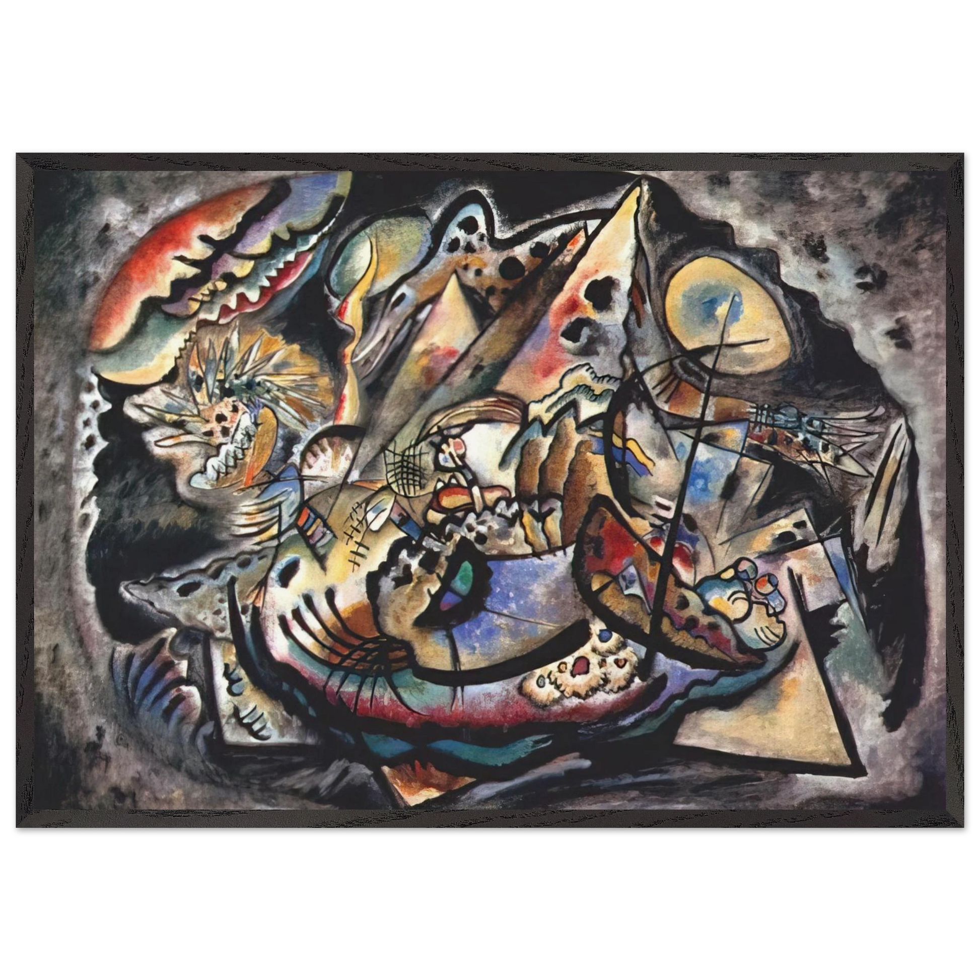 GREY OVAL 1917 - Wassily Kandinsky Framed Art Print – Black Wooden Frame - Default Title - -Framed Art Print