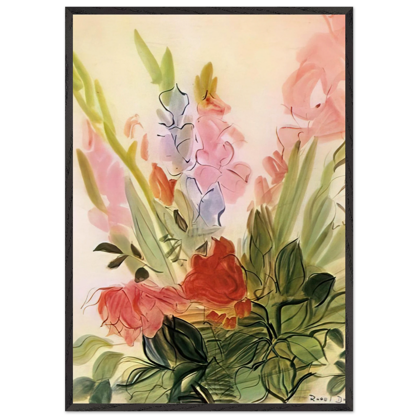 GLADIOLI 1942 - Raoul Dufy Framed Art Print – Black Wooden Frame - Default Title - -Framed Art Print