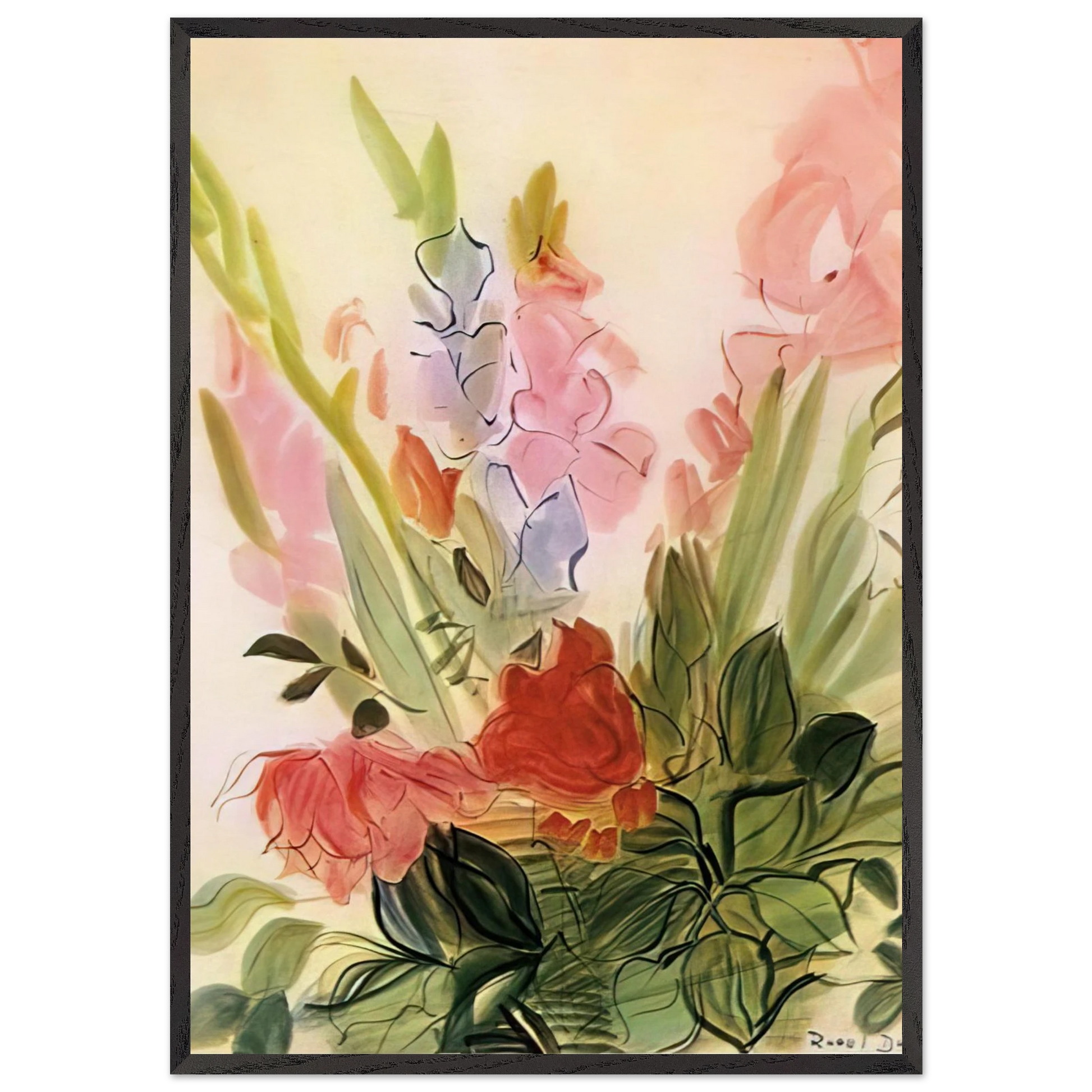 GLADIOLI 1942 - Raoul Dufy Framed Art Print – Black Wooden Frame - Default Title - -Framed Art Print