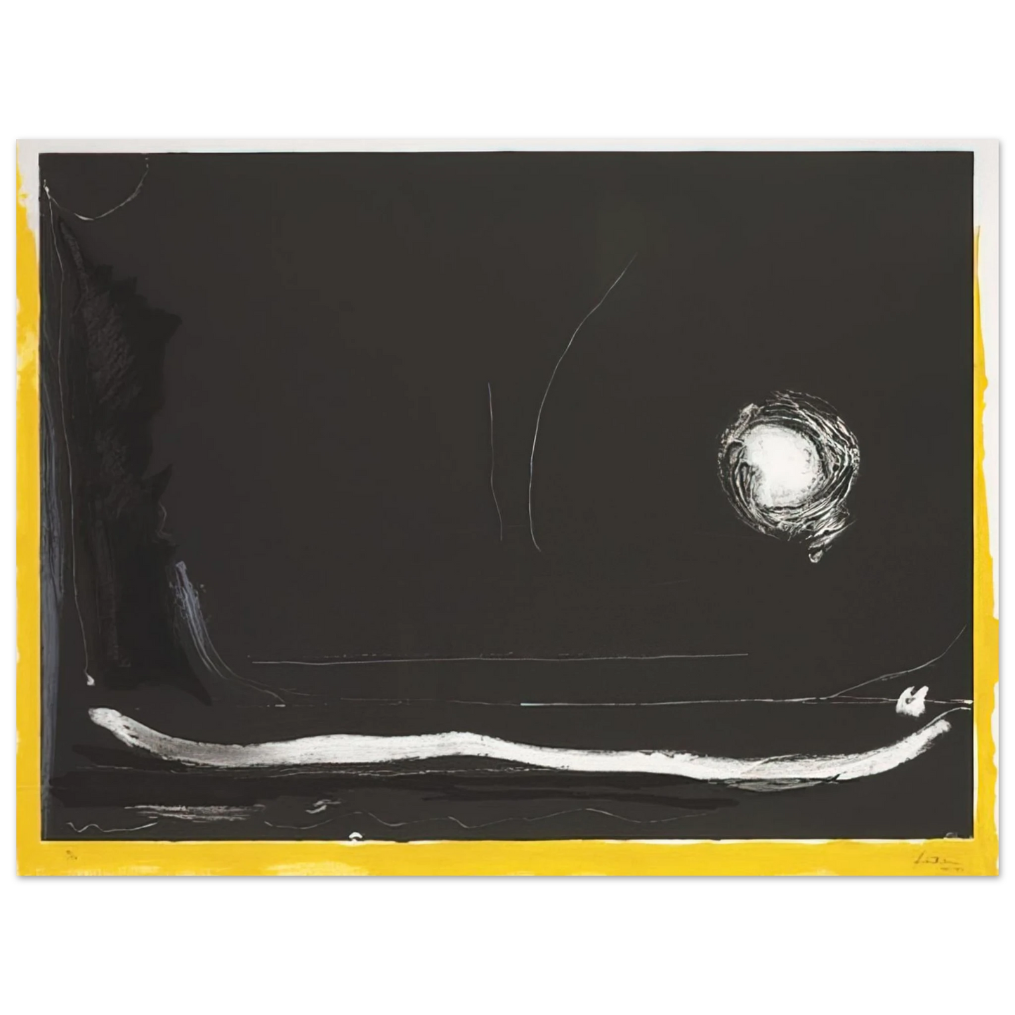 Helen Frankenthaler - Yellow Jack - 1985 Wall art - 21x29.7 cm / 8x12" - Premium Wooden Framed Poster With Fine Art Paper - Wood frame