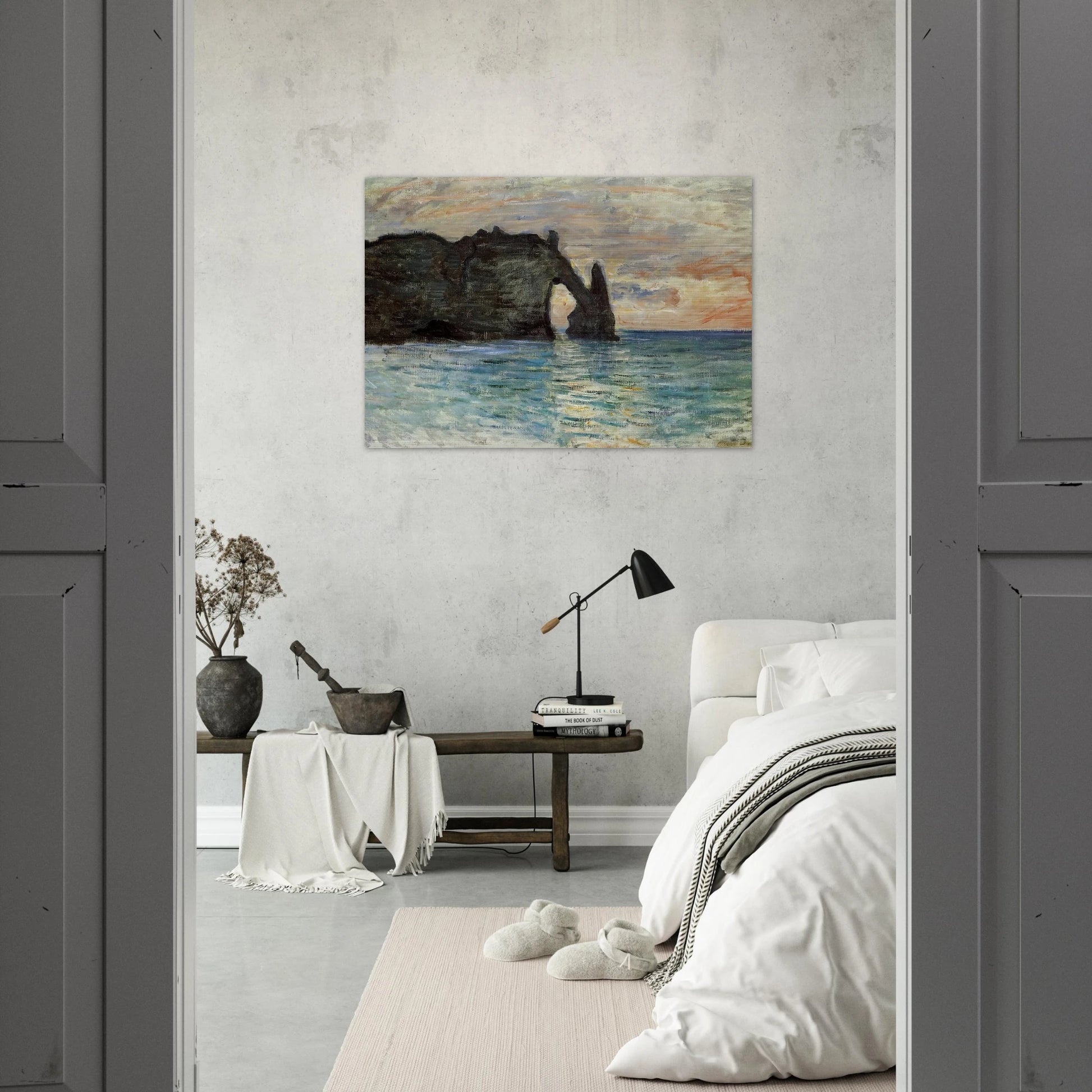 The Manneport, Cliff at Etretat - claude monet Brushed Aluminum Print - 70x100 cm / 28x40 inches | claude monet Aluminum Print | claude monet Prints