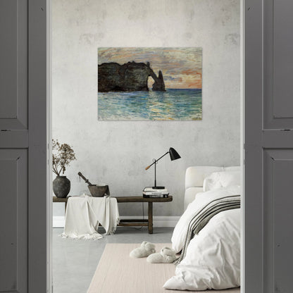 The Manneport, Cliff at Etretat - claude monet Brushed Aluminum Print - 70x100 cm / 28x40 inches | claude monet Aluminum Print | claude monet Prints