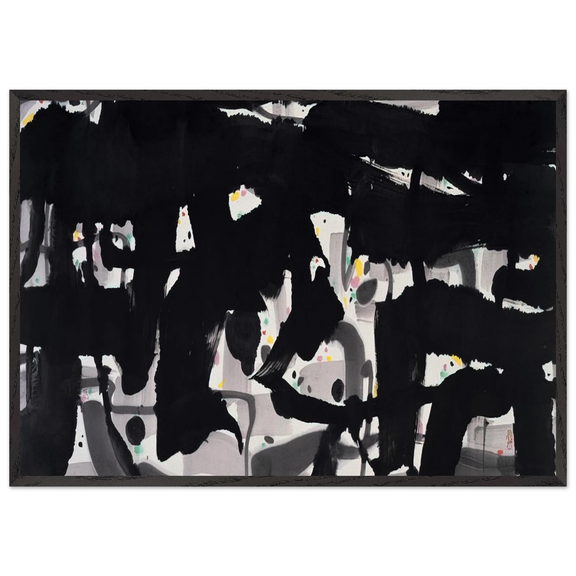 Alienation - 1992 - Wu Guanzhong Framed Art Print – Black Wooden Frame - Default Title - -Framed Art Print