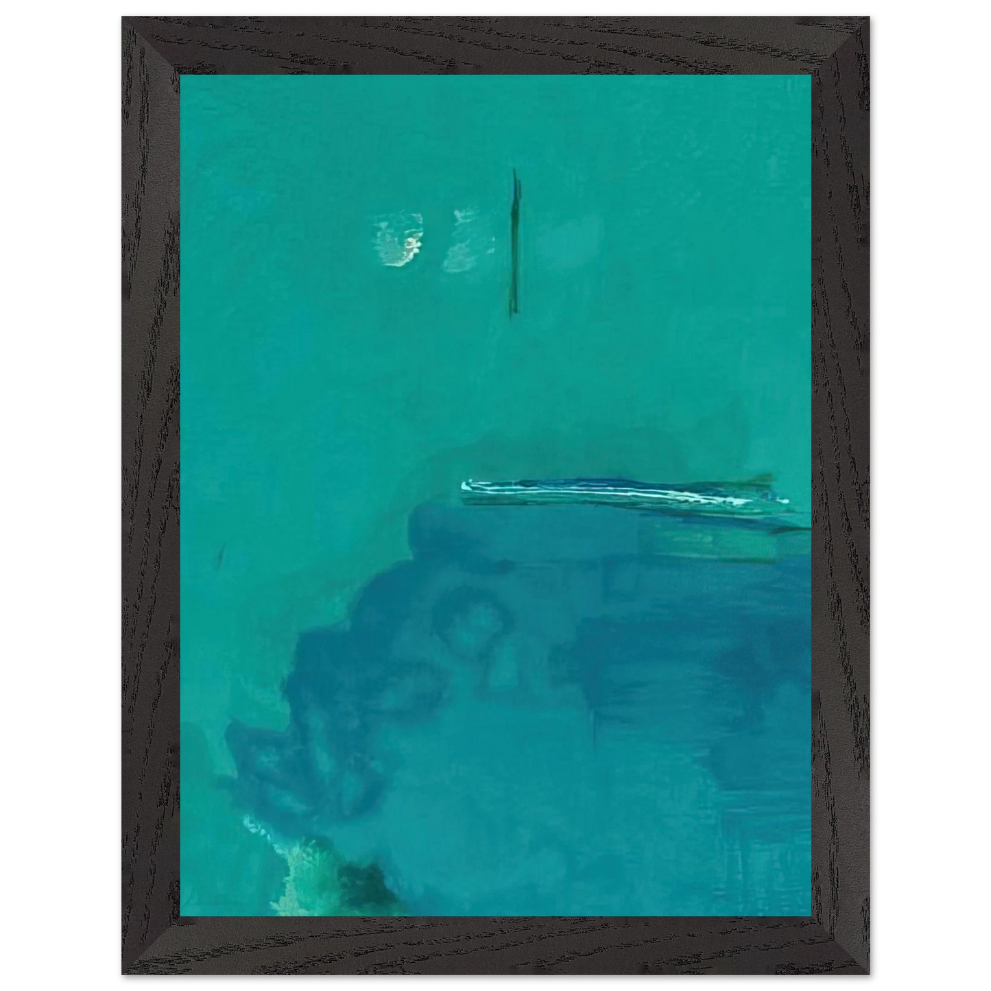 Helen Frankenthaler - Contentment Island - 2004 Wall art - 27x35 cm / 11x14 inches - Premium Wooden Framed Poster With Fine Art Paper - Black frame